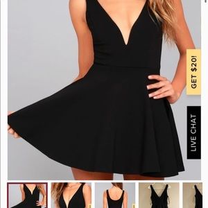 Lulus Deep V Skater Dress - Size XL